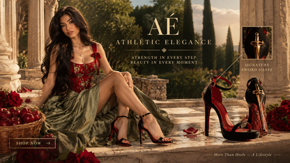 THE FEMME FATALE - GENUINE LEATHER GOLD DAGGER HEEL