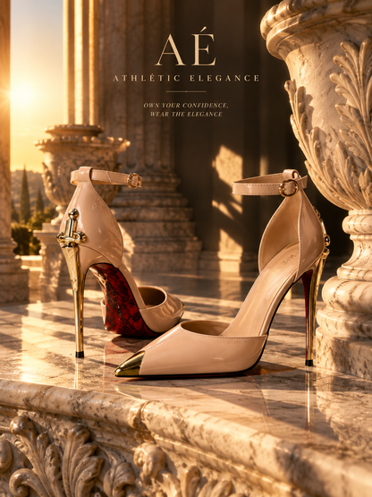 AURELIA’S TOUCH — GOLDEN TIP STILETTO (CHAMPAGNE & BLACK)