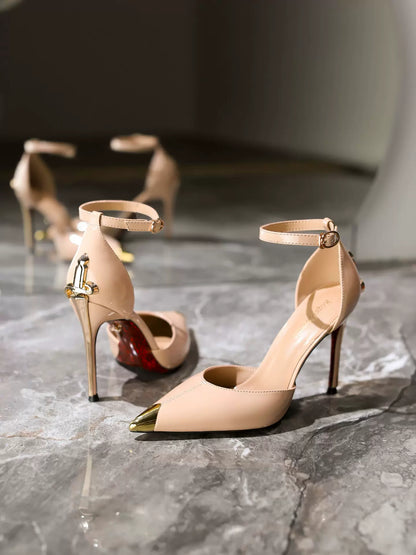 AURELIA’S TOUCH — GOLDEN TIP STILETTO (CHAMPAGNE & BLACK)