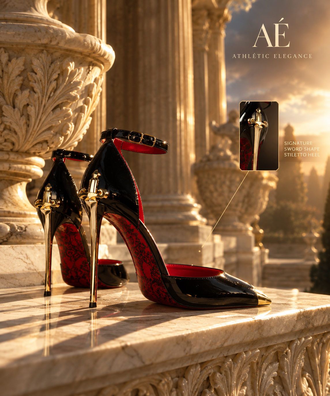 AURELIA’S TOUCH — GOLDEN TIP STILETTO (CHAMPAGNE & BLACK)