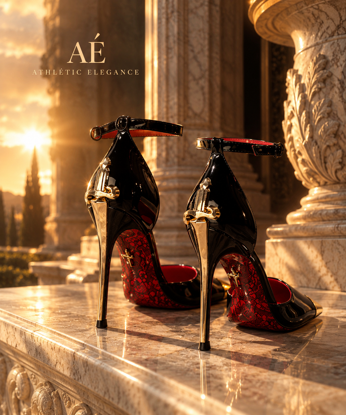 AURELIA’S TOUCH — GOLDEN TIP STILETTO (CHAMPAGNE & BLACK)