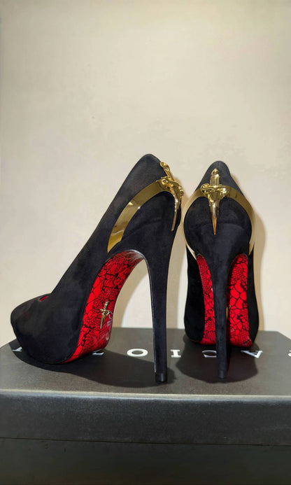 THE 3 VELVET TRINITY: CROSS SCEPTER IN RED, GOLD & SILVER — *ONLY 2 REMAIN*