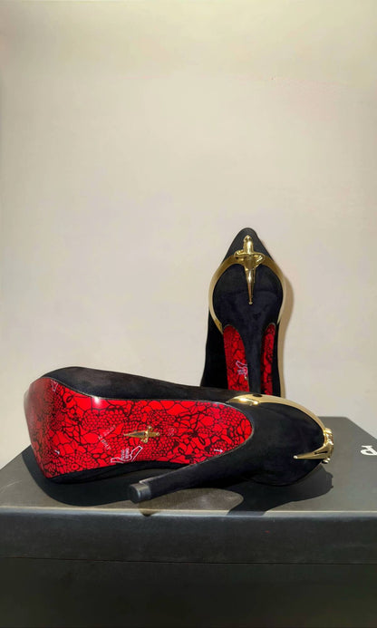THE 3 VELVET TRINITY: CROSS SCEPTER IN RED, GOLD & SILVER — *ONLY 2 REMAIN*